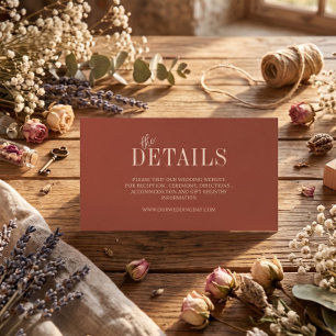 Elegant Rustic Minimalist Wedding Enclosure Card