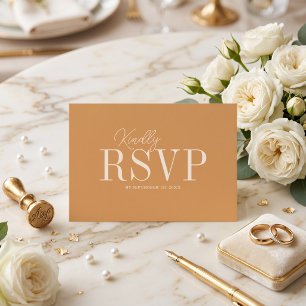 Elegant Rustic Minimalist Wedding RSVP Card