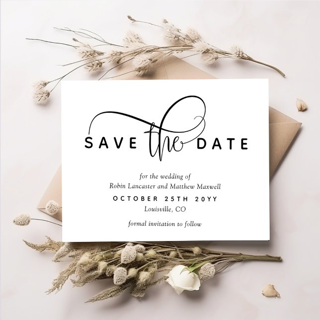 Elegant, Rustic Modern Save the Date,  Kraft Save The Date (Creator Uploaded)