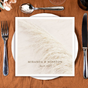 Elegant Rustic Pampas Grass Wedding Napkin