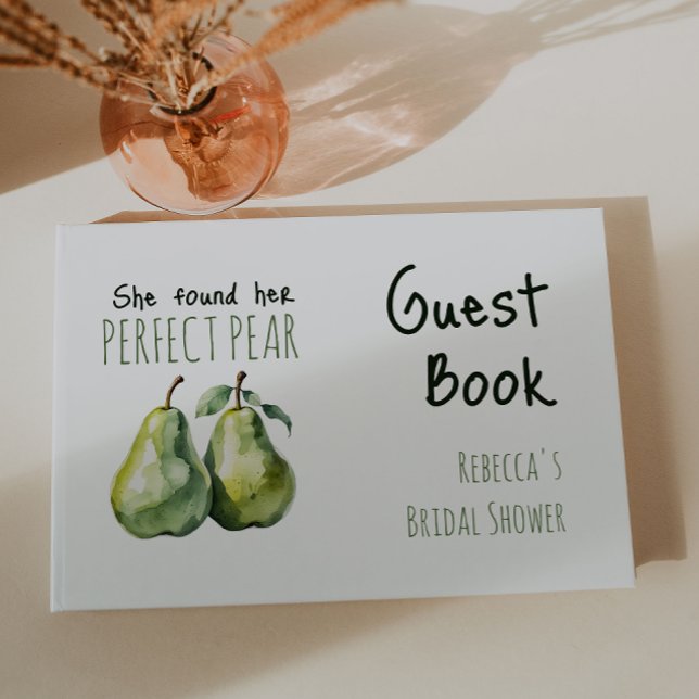 Elegant Rustic Perfect Pear Bridal Shower Guest Book (Creator Uploaded)