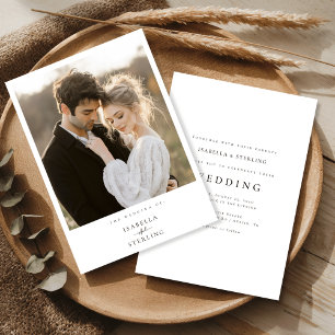 Elegant Rustic Photo Minimalist Wedding Invitation