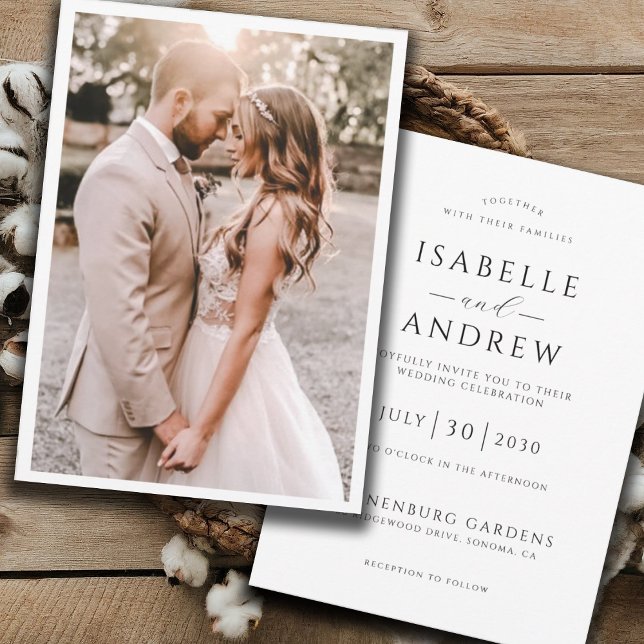 Elegant Rustic Photo Wedding  Invitation (Creator Uploaded)
