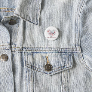 Elegant Rustic Pink Modern Chic Heart Script 3 Cm Round Badge