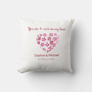 Elegant Rustic Pink Modern Simple Chic Heart Cushion