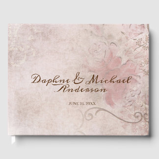 Elegant Rustic Pink Wedding Modern Simple Chic Guest Book