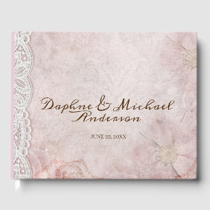 Elegant Rustic Pink Wedding Modern Simple Chic Guest Book