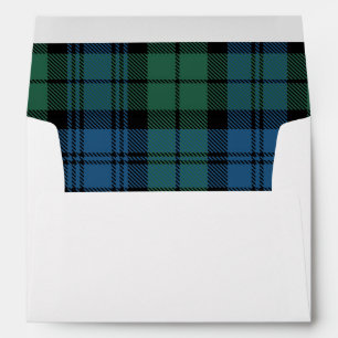 Elegant Rustic Plaid Green Campbell Tartan Envelope