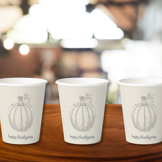 Elegant Rustic Pumpkin Thanksgiving Paper Cup (Elegant Rustic Pumpkin Thanksgiving Paper Cup)