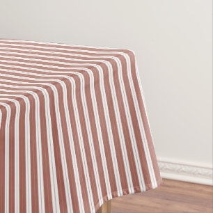 Elegant Rustic Red French Small Stripes Tablecloth