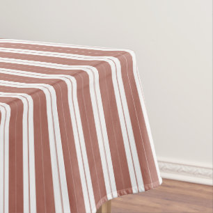 Elegant Rustic Red French Stripe Tablecloth