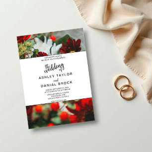 Elegant Rustic Red Roses Summer Floral Wedding  Acrylic Invitations