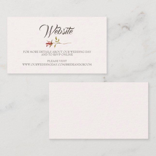 Elegant Rustic Rose Blush Website Detail Card (Front/Back)