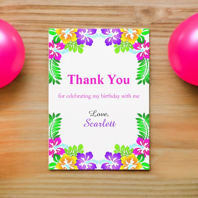 Elegant Rustic Roses Summer Floral 1st Birthday Thank You Card (Creator Uploaded)
