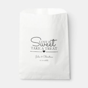 Elegant Rustic Script Love is Sweet Wedding Favour Bags