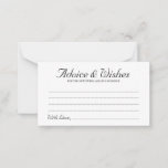 Elegant Rustic Script Wedding Advice & Wishes Card<br><div class="desc">Elegant Rustic Script Wedding Advice & Wishes Card - Feel free to edit,  customise and personalise this simple yet beautiful wedding advice and wishes card. Edit options are available.</div>