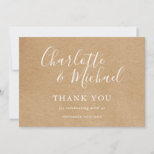 Elegant Rustic Signature Wedding Thank You Card