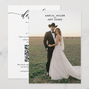 elegant rustic simple cow boy wedding invite