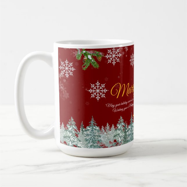 Elegant Rustic Style Gold Merry Christmas  Coffee Mug (Left)