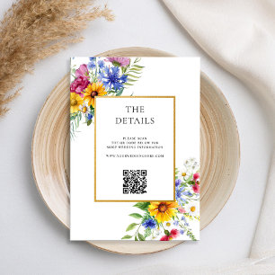 Elegant Rustic Summer Floral Wedding Enclosure Card