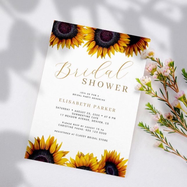 Elegant rustic sunflower bridal shower invitation (Creator Uploaded)