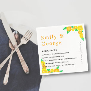 Elegant Rustic Sunflower Summer Floral Wedding Napkin