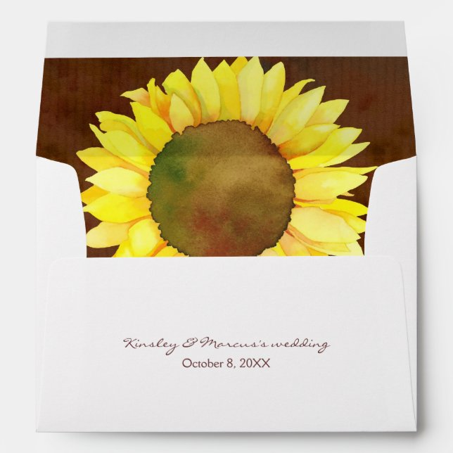 Elegant Rustic Sunflower Wedding Envelopes (Back (Bottom))