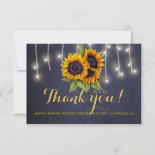 Elegant rustic sunflowers fall thank you wedding