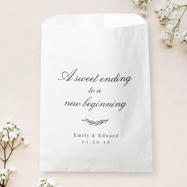 Elegant Rustic Sweet Ending New Beginning Wedding Favour Bags (Creator Uploaded)