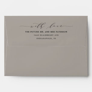 Elegant Rustic Taupe Barn wood Pre-Addressed Envelope