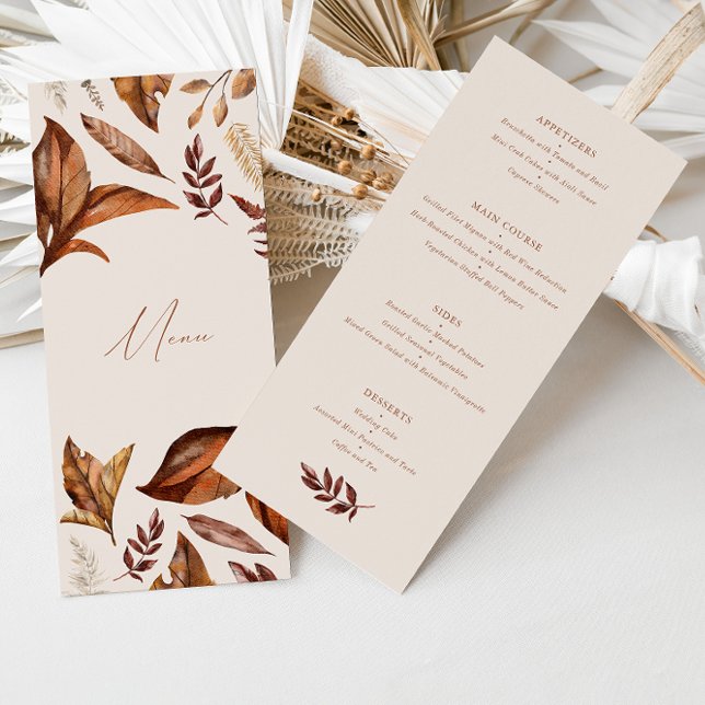 Elegant Rustic Terracotta Floral Wedding  Menu (Creator Uploaded)
