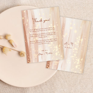 Elegant Rustic Terracotta Gold Watercolor Wedding Thank You Card