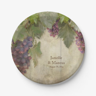 Elegant Rustic Vineyard Winery Fall Party Decor Paper Plate