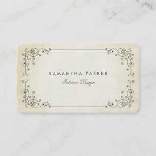 Elegant Rustic Vintage Frame Ivory Business Card
