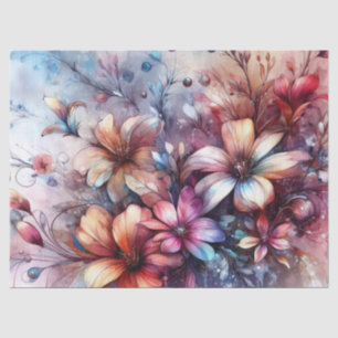 Elegant Rustic Vintage Inspired Floral Decoupage Tissue Paper