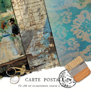 Elegant Rustic Vintage Texture Decoupage Wrapping Paper Sheet