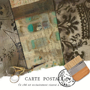 Elegant Rustic Vintage Texture Decoupage Wrapping Paper Sheet