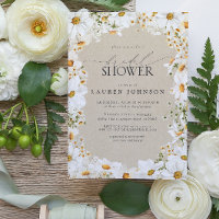 Elegant Rustic Watercolor Daisy Bridal Shower