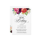Elegant Rustic Watercolor Floral 80th Birthday
