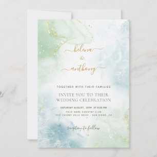 Elegant Rustic Watercolour Wedding Invitation