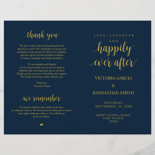 Elegant Rustic Wedding Ceremony Foldable Programs (Front)