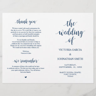 Elegant Rustic Wedding Ceremony Foldable Programs