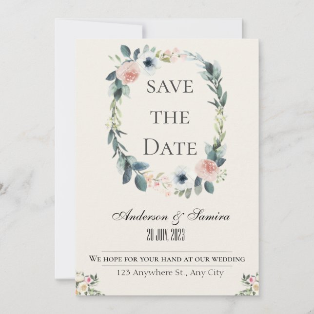 Elegant Rustic Wedding Invitation (Front)