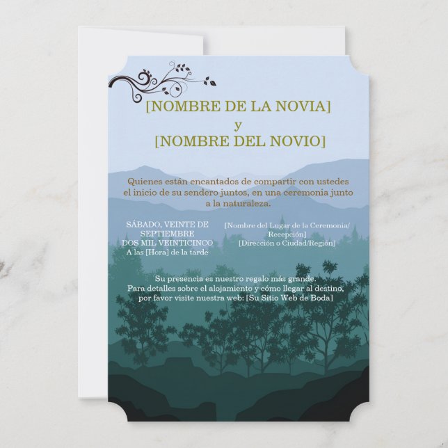 Elegant Rustic Wedding Invitation (Front)