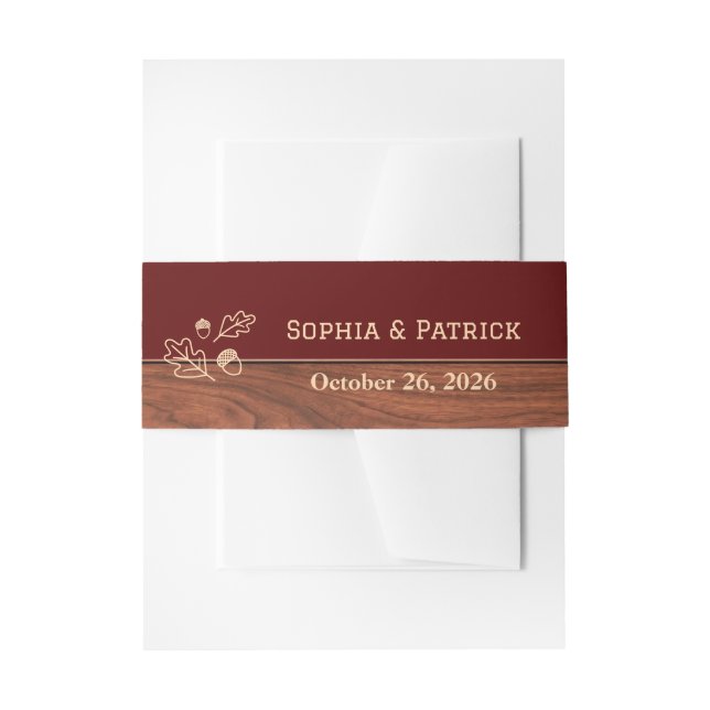 Elegant rustic wedding invitation belly band (Front Example)
