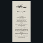 Elegant Rustic Wedding Menu<br><div class="desc">An elegant rustic simple wedding menu.</div>