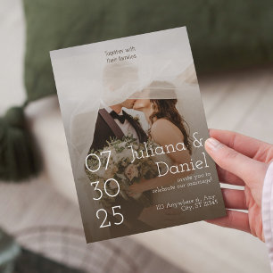 Elegant Rustic Wedding Personalise Photo Template 
