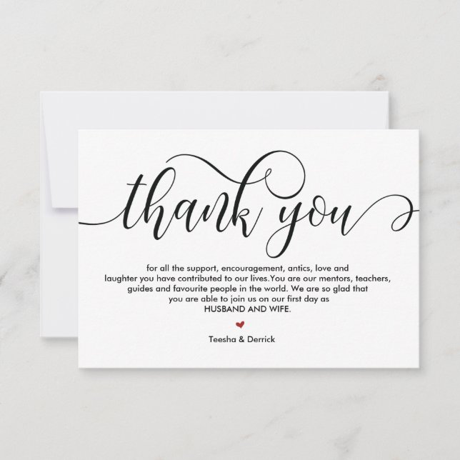 Elegant Rustic wedding Thank you card design v1 (Front)