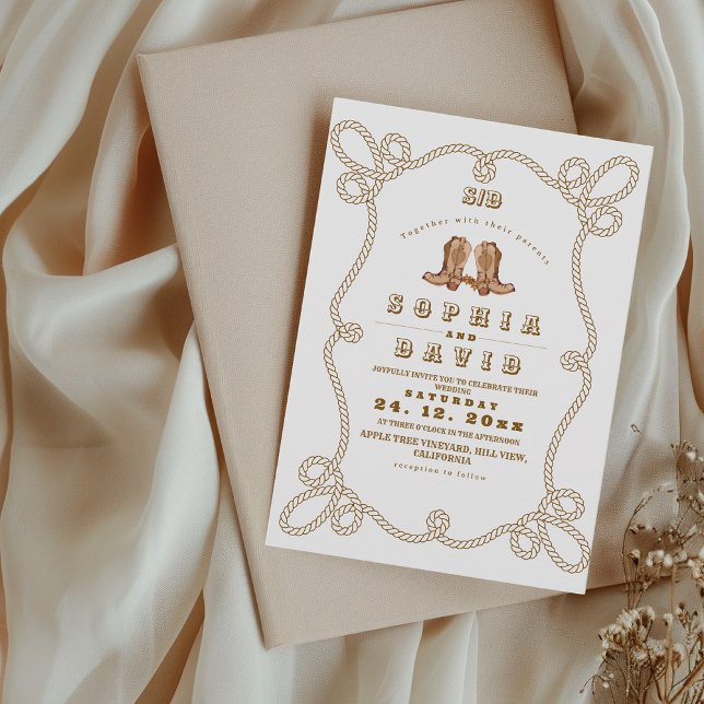 Elegant Rustic Western Wedding  Invitation (Creator Uploaded)