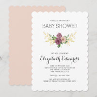 Elegant Rustic Wildflowers Watercolor Baby Shower
